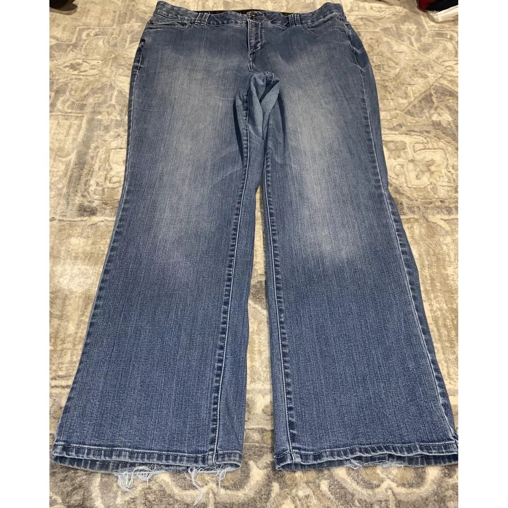 Lane Bryant Womens plus 20W 20 Straight Leg Tighter Tummy Stretchy Blue‎ Jeans - Picture 2 of 6